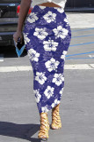 Pink Casual Flowers Patchwork Regular Mid Waist Full Print Bottoms