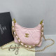 Pink Daily Solid Color Metal Accessories Trim Zipper Texture Bags