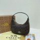 Brown Casual Street Letters Patchwork Zipper Bags