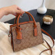 Orange Casual Daily Letters Patchwork Zipper Bags