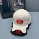 Apricot Red Casual Street Letters Embroidered Irregular Contrast Hat