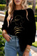 Black Gold Casual Print Patchwork O Neck Tops