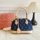 The cowboy blue Casual Letters Distressed Zipper Bags