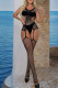 Black Sexy Solid Color Hollow Out See-Through Lingerie
