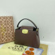 Brown Daily Solid Color Metal Accessories Trim Zipper Bags