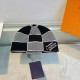 Light Gray Casual Plaid Letters Weave Contrast Hat