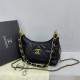 Black Daily Solid Color Metal Accessories Trim Zipper Texture Bags