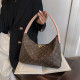 Brown Casual Daily Letters Patchwork Zipper Contrast Bags