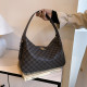 Black Brown Casual Plaid Zipper Contrast Bags