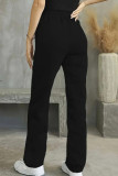 Red Casual Print Draw String Pocket Patchwork Regular Mid Waist Conventional Positioning Print Bottoms