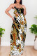 Leopard Print Sexy Leopard Print Pocket Contrast U Neck Printed Dresses