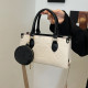 White Casual Letters Patchwork Contrast Embossed Bags