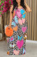 Grey Casual Street Butterfly Love Print Leopard Contrast O Neck Printed Dresses