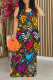 Yellow Casual Street Butterfly Love Print Leopard Contrast O Neck Printed Dresses