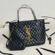 Black Casual Street Letters Metal Accessories Trim Texture Bags