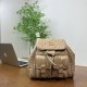 Khaki Casual Daily Solid Color Patchwork Texture Adjustable Bags