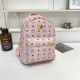 Pink Street Letters Rivets Patchwork Zipper Bags