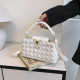 White Daily Solid Color Metal Accessories Trim Texture Bags