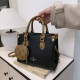 Black Yellow Casual Letters Patchwork Adjustable Bags