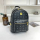 Black Street Letters Rivets Patchwork Zipper Bags