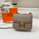 Light Brown Casual Solid Color Patchwork Metal Accessories Trim Bags