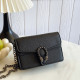 Black Casual snake Patchwork Chains Zipper Bags