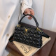 Black Daily Solid Color Metal Accessories Trim Texture Bags