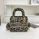 Black Yellow Casual Letters Leopard Patchwork Contrast Bags