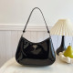 Black Casual Daily Solid Color Patchwork Bags