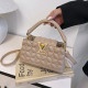 Pink Daily Solid Color Metal Accessories Trim Texture Bags