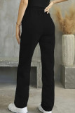 Red Casual Print Pocket Patchwork Regular Mid Waist Conventional Positioning Print Bottoms