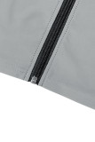 Deep Blue Casual Letters Patchwork Zipper Zipper Collar Long Sleeve Two Pieces