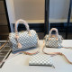 White Grey Daily Plaid Patchwork Zipper Contrast Bags