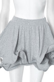 Grey Casual Solid Color Patchwork Irregular Boot Cut Mid Waist Speaker Patchwork Bottoms