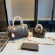 Brown Casual Letters Patchwork Zipper Bags