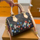 Brown Casual Flowers Patchwork Contrast Bags
