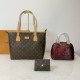 Brown Street Daily Letters Patchwork Zipper Contrast Bags
