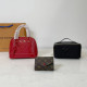 Red Daily Letters Patchwork Zipper Embossed Bags