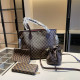 Black Brown Casual Plaid Patchwork Contrast Bags