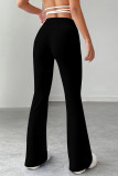 Rose Red Casual Solid Color Patchwork Regular Mid Waist Speaker Patchwork Bottoms