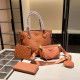 Orange Daily Letters Patchwork Embossed Bags