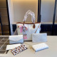 White Brown Daily Letters Patchwork Embossed Bags
