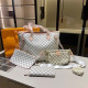 White Grey Casual Plaid Patchwork Contrast Bags