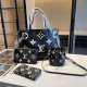 Black Casual Letters Patchwork Contrast Bags