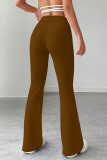 Rose Red Casual Solid Color Patchwork Regular Mid Waist Speaker Patchwork Bottoms