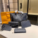 Black Daily Letters Patchwork Embossed Bags