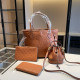 Orange Casual Letters Patchwork Embossed Bags