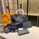 Black Casual Letters Patchwork Embossed Bags