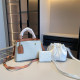 White Casual Letters Patchwork Embossed Bags