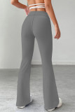 Rose Red Casual Solid Color Patchwork Regular Mid Waist Speaker Patchwork Bottoms